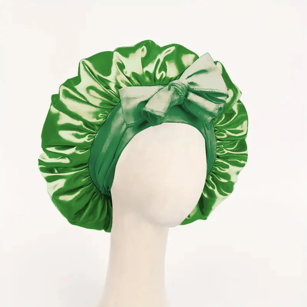 Satin Silk Bonnet – Adjustable Sleeping Hair Bonnet with Tie Band for Women & Men