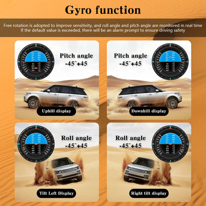 XS OBD+GPS Car HUD Gauge - Multi-Function Head-Up Display with LCD for Temperature, Turbo & Oil Pressure