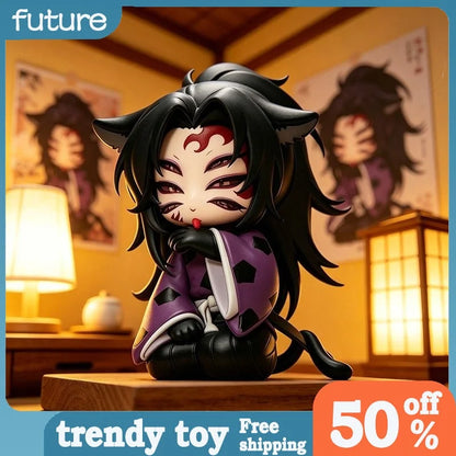 Demon Slayer Kokushibo Chibi Figure - PVC Anime Collectible Desktop Ornament Gift
