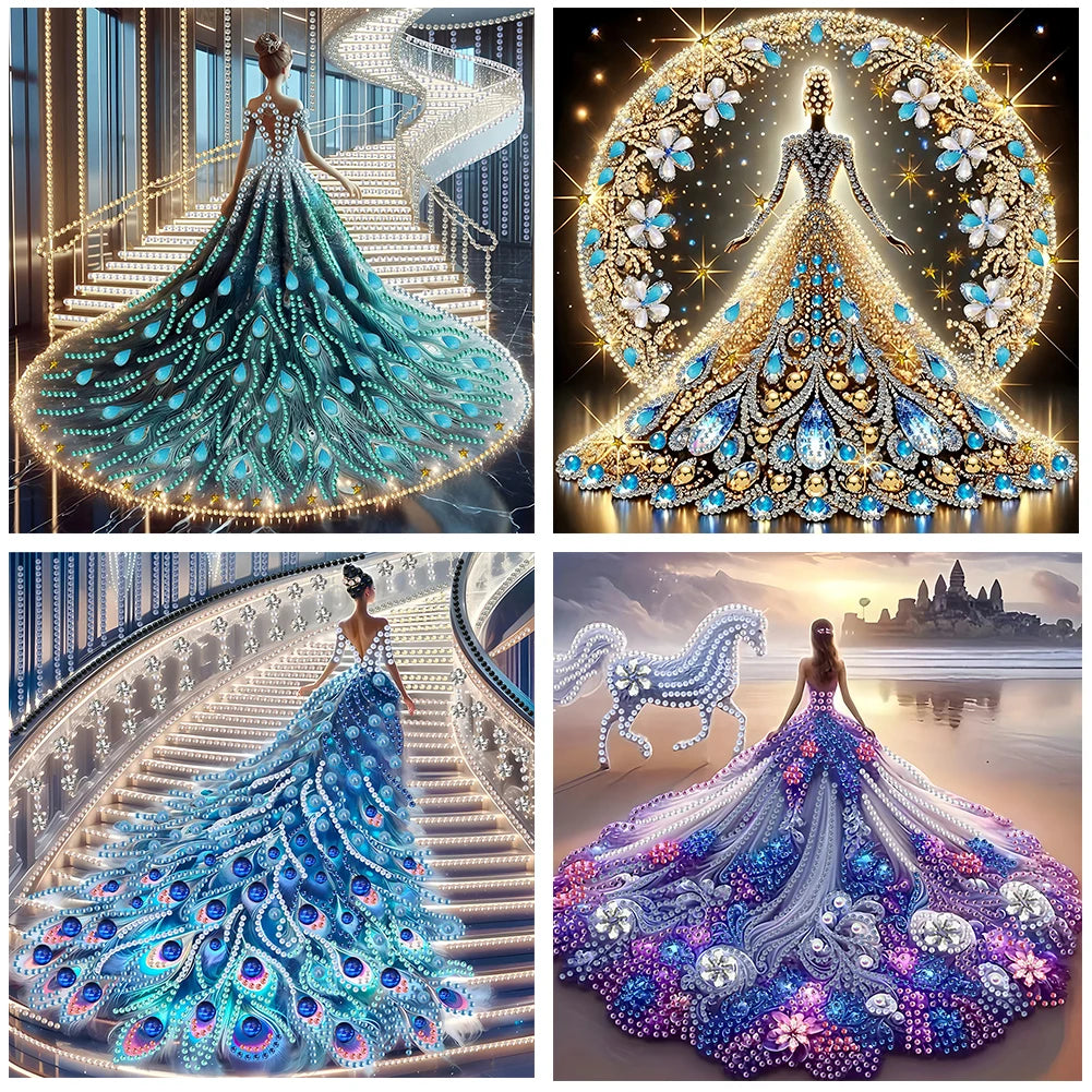 5D DIY Partial Drill Diamond Painting Kit – Girl Design Home Decor 30x30cm