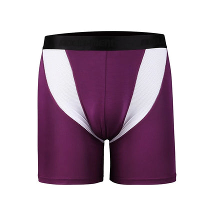 Men’s Sports Compression Boxer Briefs – Anti-Chafing Long Leg Modal Underwear, Quick-Dry Running & Fitness Performance Shorts