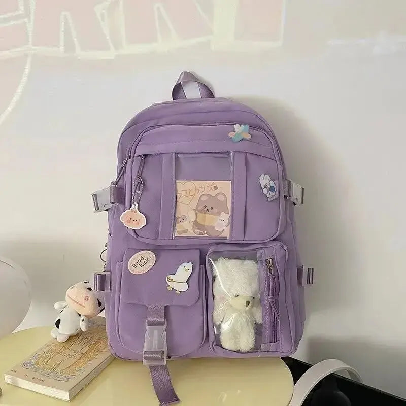 Popular Pink Purple Girls High School Student Backpack - Trendy and Stylish Bags