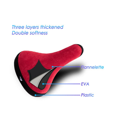Funsea Bicycle Saddle – 2-Tone Flannelette Bike Seat with Embroidered Logo, 8mm Rail
