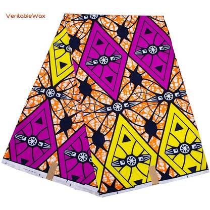 Ankara African Wax Print Fabric - Batik Pagne Polyester Material for DIY Sewing, Patchwork & Wedding Dress Craft