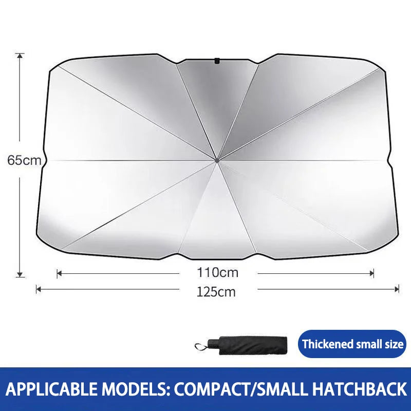 Car Windshield Sunshade - Portable Front Window Sunscreen Heat Insulation Shade with Storage Design