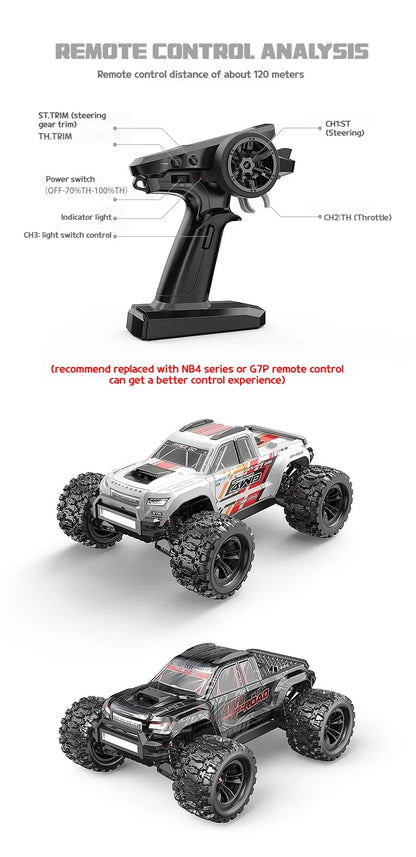 MJX 10208 Small Monster 1/10 Hypergo – 2.4G Brushless High-Speed RC Off-Road Vehicle for Adults, Professional Remote Control Car