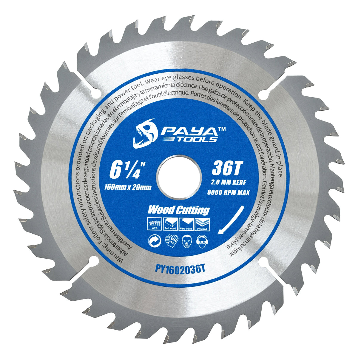 PAYA TCT Circular Saw Blade - ATB Framing Blade for Wood Cutting, TÜV Rheinland Tested & Certified
