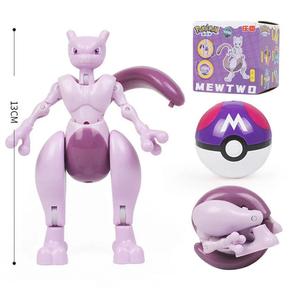 Pokemon Action Figures Set – Pikachu, Gengar, Dragonite, Snorlax & Pokeball Toys