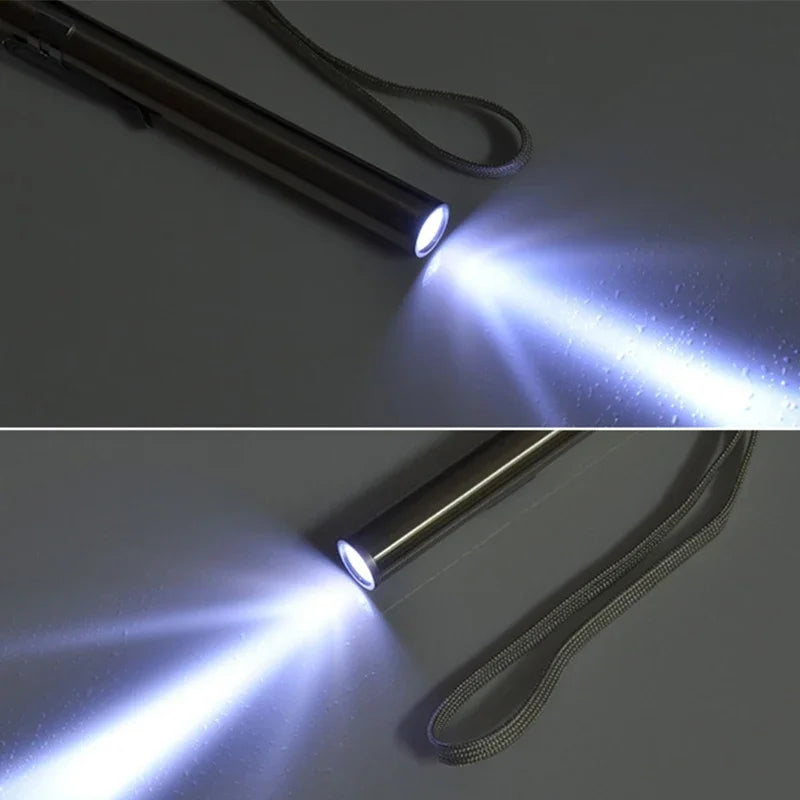 Mini Portable LED Pen Light — USB Rechargeable Medical Flashlight with Stainless Steel Clip for Dentist & Nurse Use
