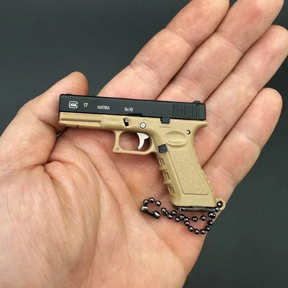 Metal Mini Tactical Keychain - 1:3 G17 Tiny Pendant, Decorative Ornament & Birthday Gift for Men