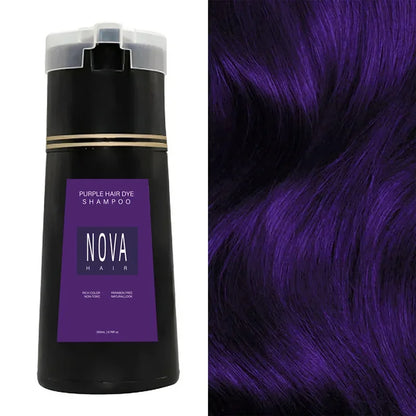 Nova 3-in-1 Hair Dye Shampoo – Natural Fast Black Hair Coloring for Men & Women, Long-Lasting Hair Care