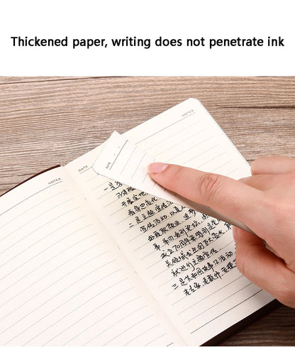 A6 Retro Pocket Mini Notebook – PU Leather Stamped Portable Notepad for Writing, Office & Bookkeeping