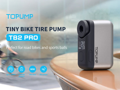 TB2PRO Mini Bicycle Tire Inflator – 120PSI Rechargeable Pump with LED Screen for Bikes, Sports Balls & Accessories