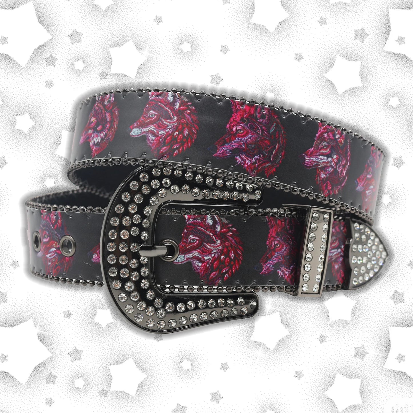 Nice Brand Three Skull Rhinestone Belt – Western Punk Hip-Hop Style for Men & Women