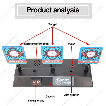Electric & Non-Electric Dart Scoring Targets with Mobile Auto-Rebound Soft Bullet Gun – Outdoor Practice Set
