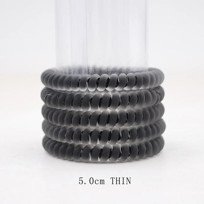 5Pcs Matte Spiral Hair Bands - Fashion Telephone Wire Elastic Hair Ties Stretchable Cord Rubber Bands for Women & Girls