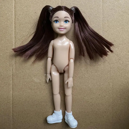 14cm Little Kelly Movable Doll — 5-Inch 1/12 BJD Reborn Toy for Boys & Girls, Dark/Light Skin, White, Blonde & Black Hair