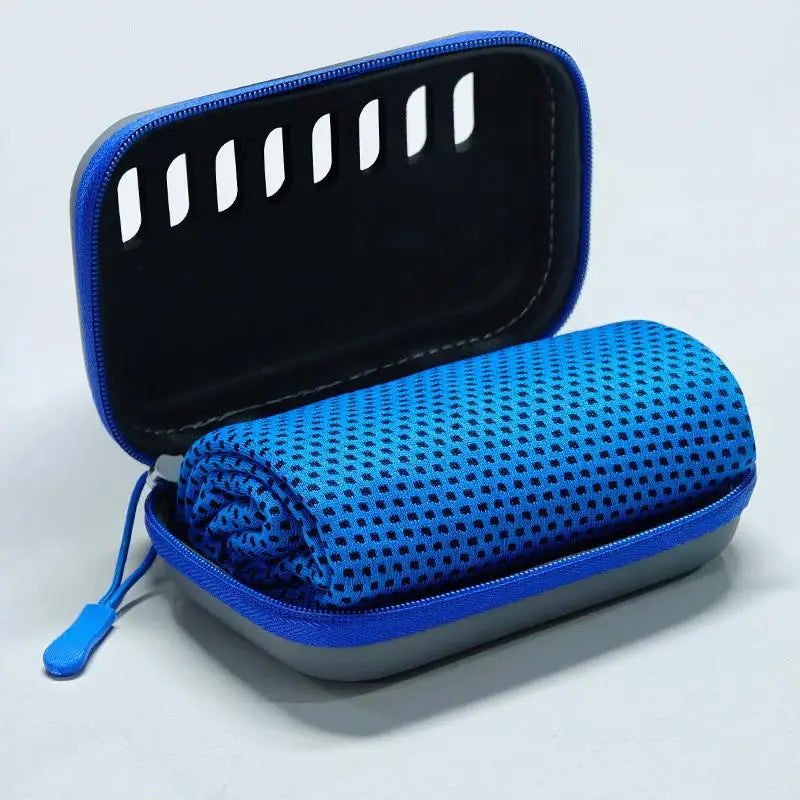 Cooling Towel with EVA Case - Quick-Dry Portable Sports Towel for Camping, Hiking, Gym & Yoga
