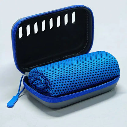 Cooling Towel with EVA Case - Quick-Dry Portable Sports Towel for Camping, Hiking, Gym & Yoga