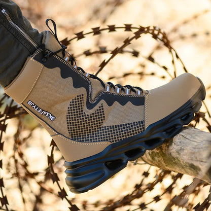 Men's Steel Toe Work Sneakers - Safety Shoes, Puncture-Proof Boots, Indestructible Lightweight Footwear for Security