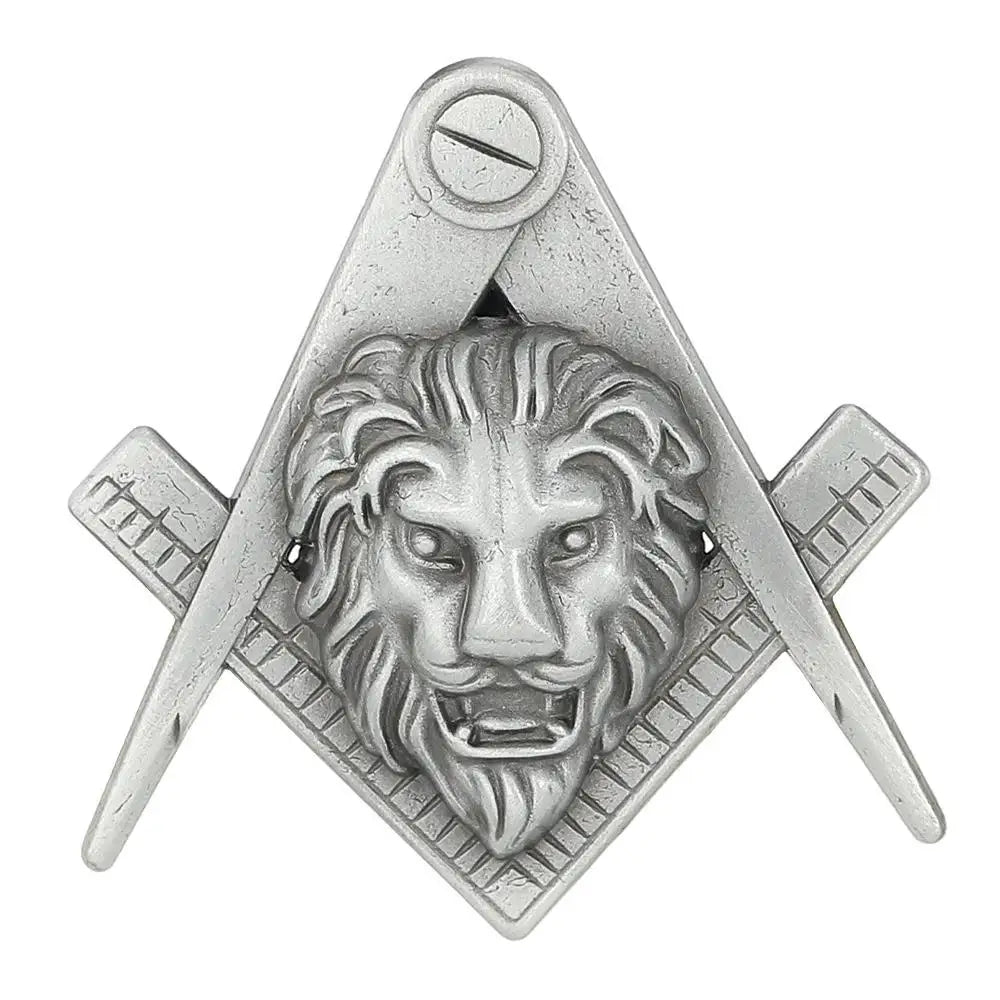 Vintage Masonic Emblem Brooch - Hollow Freemason Symbol Pin Badge for Collectors