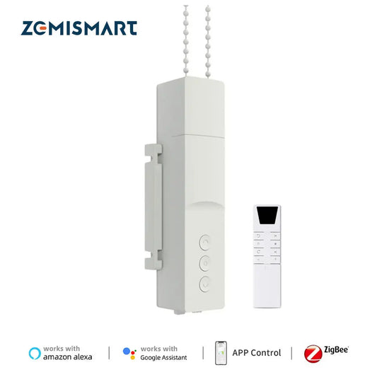 Zemismart Zigbee Smart Roller Shade Driver – Battery-Powered Electric Blinds Motor, Compatible with Tuya, Alexa, Google Home & Yandex Voice