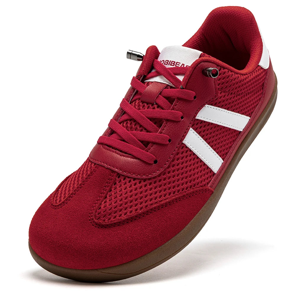 HOBIBEAR Unisex Wide-Width Mesh Sneakers - Adjustable Slip-On Retro Walking Shoes for Men and Women