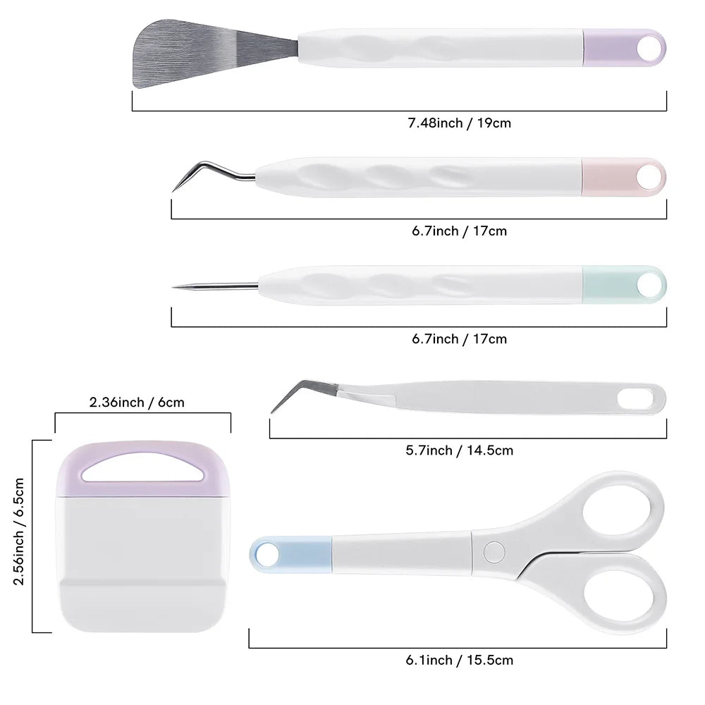 6pcs Craft Vinyl Weeding Tool Set – DIY Scrapbook & Silhouette Carving Tools for Cricut Maker