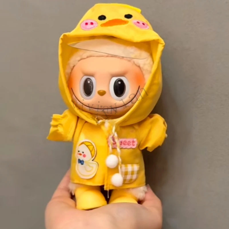 Mini Raincoat & Boots Outfit for Labubu Idol Doll – Doll Clothes & Accessories Gift Set