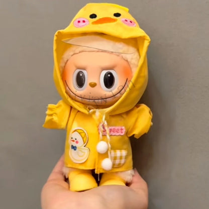 Mini Raincoat & Boots Outfit for Labubu Idol Doll – Doll Clothes & Accessories Gift Set