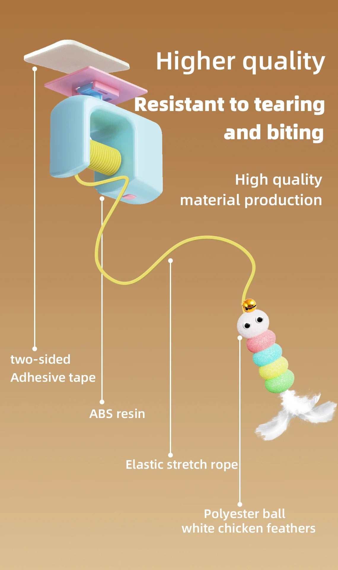 Interactive Flying Bird Cat Toy - Rechargeable Automatic Hanging Door Toy with Elastic Rope for Hunting & Stress Relief