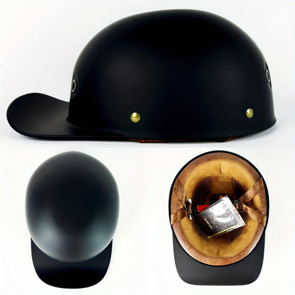 Retro Motorcycle Helmet for Men – Half Face Moto Helmet with Baseball Cap Design, DOT Certified Cycling Capacete De Moto