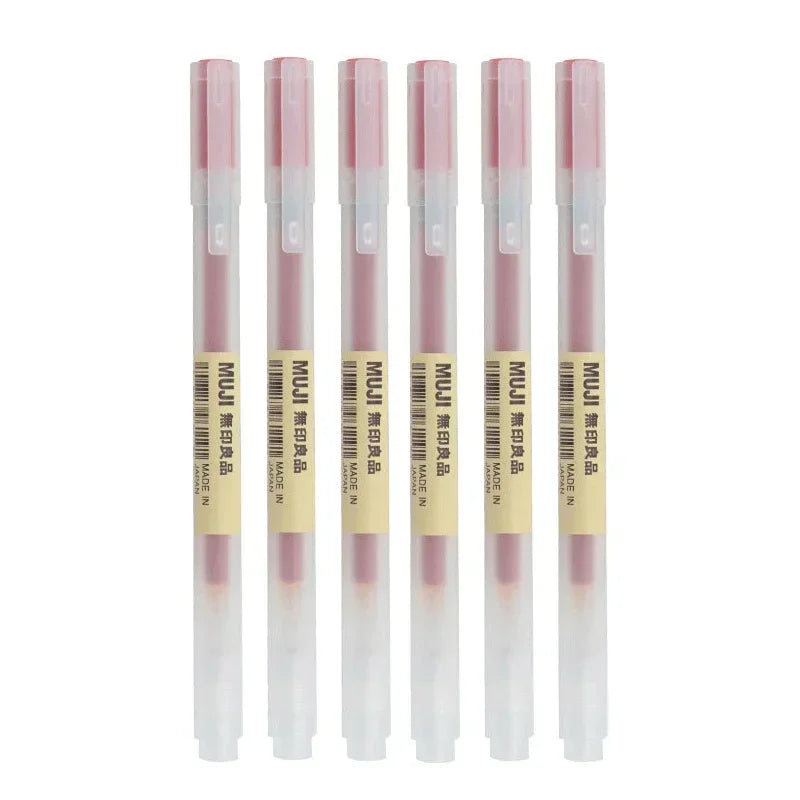 MUJI Gel Pen Set - 6/8PCS Fine Point Ink Pens 0.38mm/0.5mm Black Blue Red Office & School Stationery