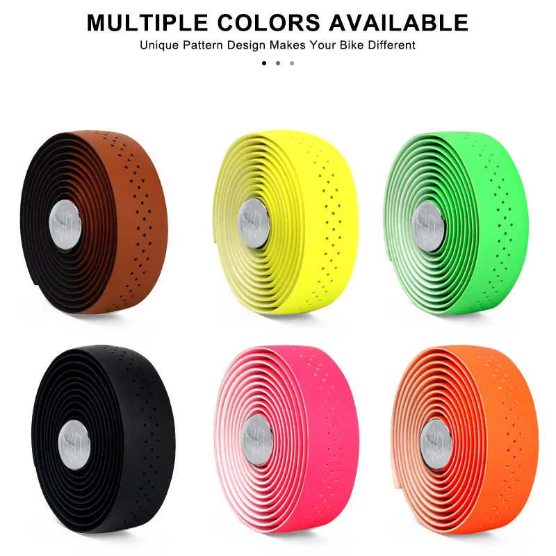 RIDERACE Bicycle Handlebar Tape – Anti-Slip PU EVA Breathable Damping Straps for Road Bike Anti-Vibration Grip