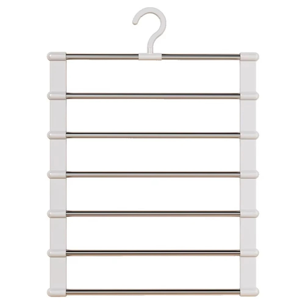 Multi-Layer Pants Hanger - Space-Saving Foldable Closet Organizer with Non-Slip Clips