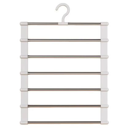 Multi-Layer Pants Hanger - Space-Saving Foldable Closet Organizer with Non-Slip Clips