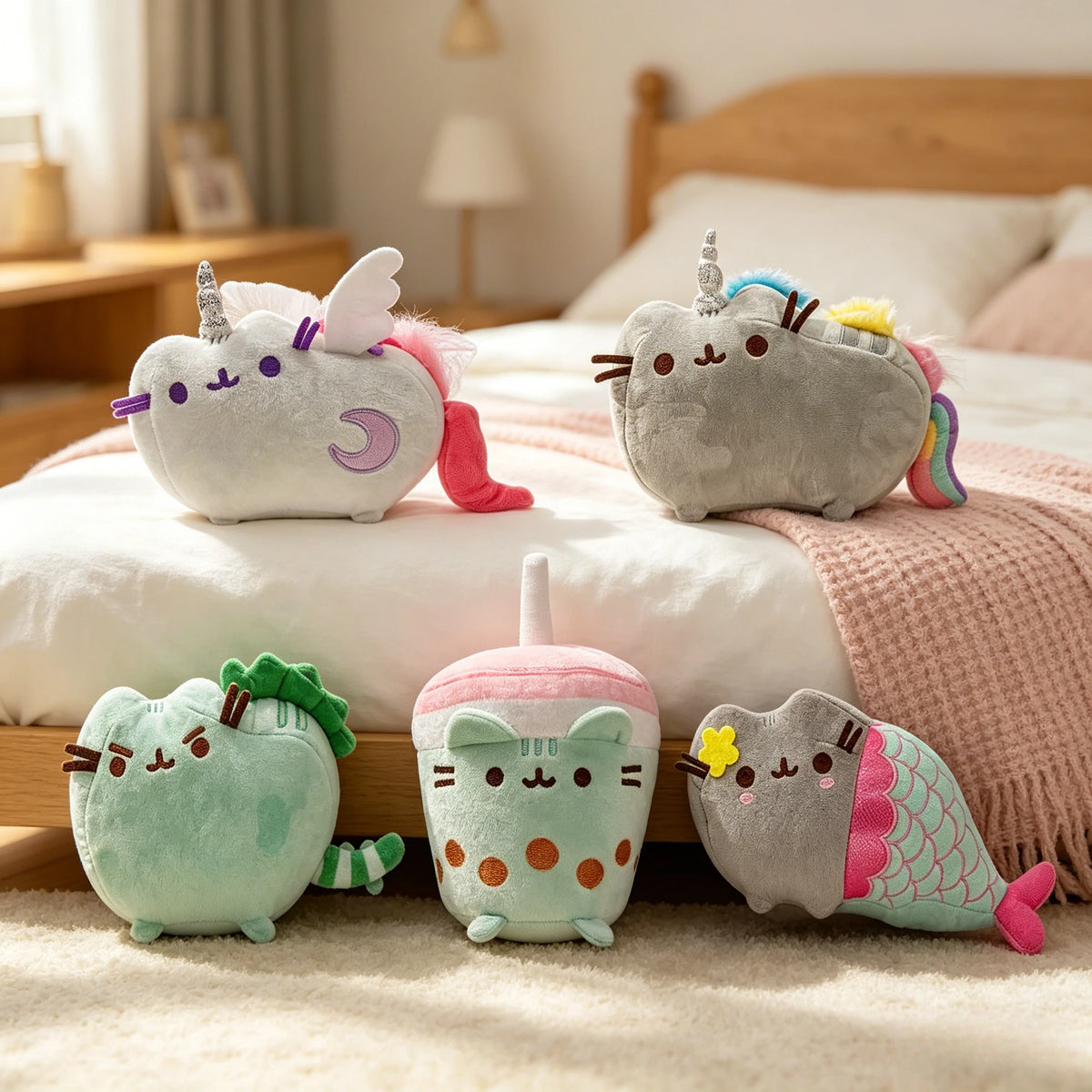 16cm Fluffy Cat Plush Toy - Soft Cotton Stuffed Animal for Room and Sofa Decor, Cute Birthday Gift for Kids and Friends