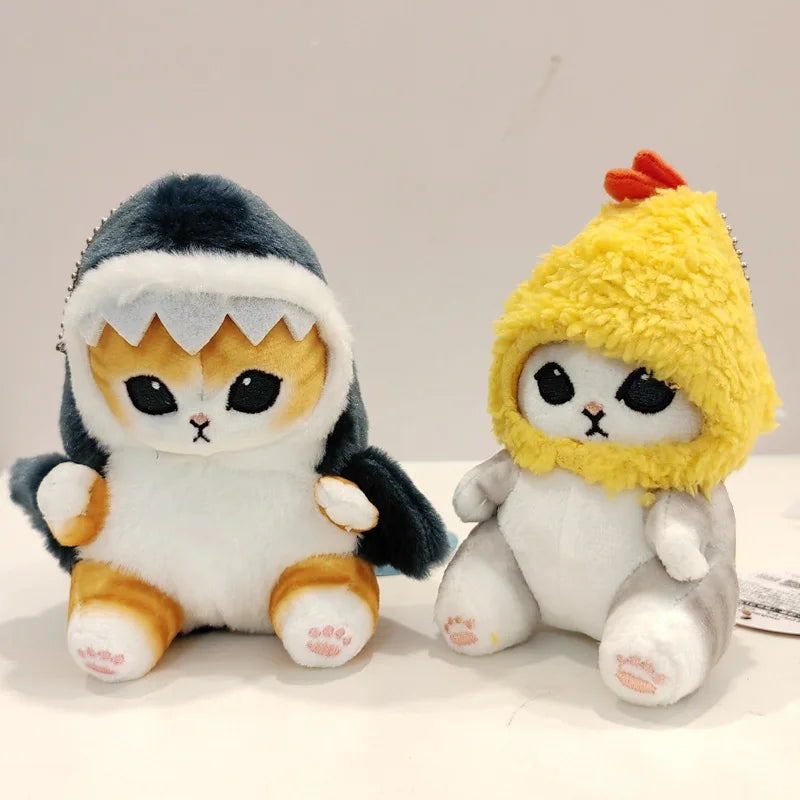 Kawaii Tempura Shrimp Shark Cat Plush Keychain — Cute Mofusand Anime Pendant Backpack Gift for Girlfriend