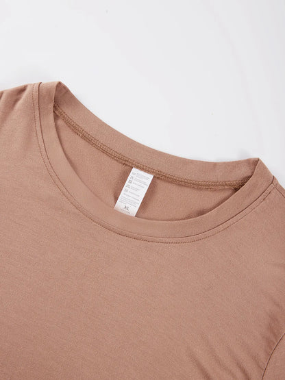 Y2K Women’s Solid Cotton Crop Top – Short Sleeve, High-Elastic O-Neck T-Shirt for Summer Streetwear & Sporty Fashion