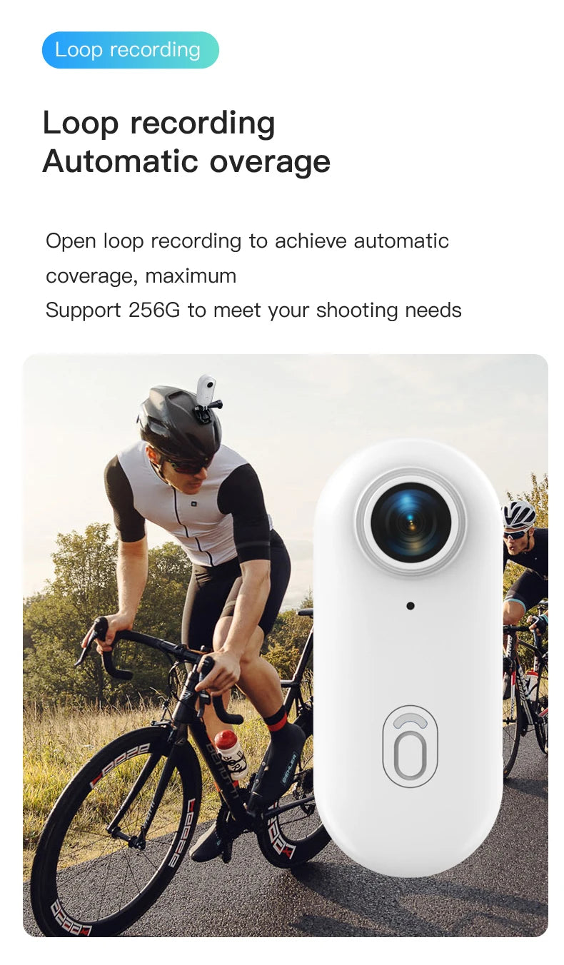 4K Thumb Action Camera — HD Sports Cam with Image Stabilization, Auto Exposure & Rechargeable 800mAh Battery