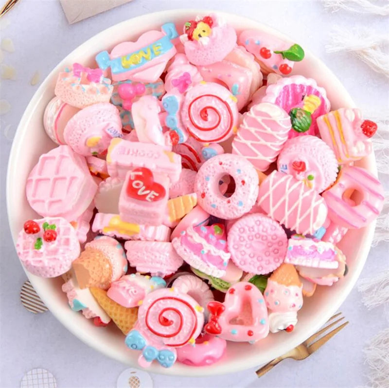 20PCS Kawaii Slime Candy Resin Charms – Cute Flatback Beads for DIY Crafts, Hair Clips, Phone Cases & Scrapbooking