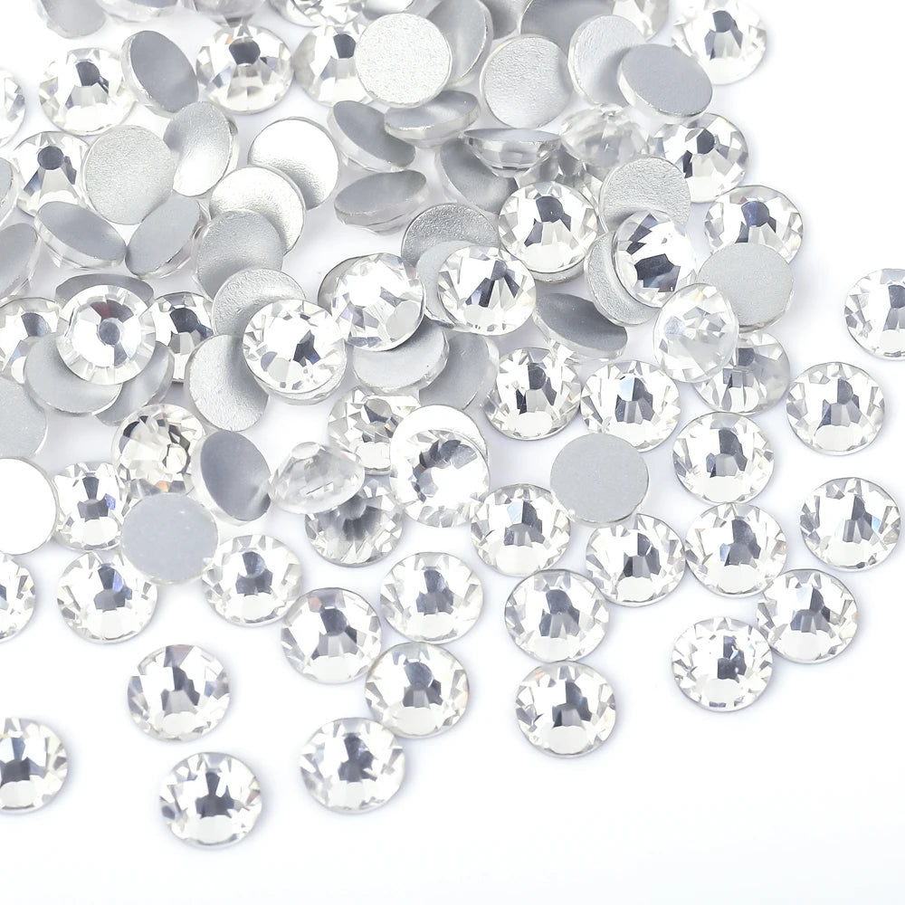 Super Glitter Crystal AB Rhinestones SS3–SS50 – Non-Hotfix Flatback Strass Stones for Nail Art, Fabric, Garment & DIY Decoration