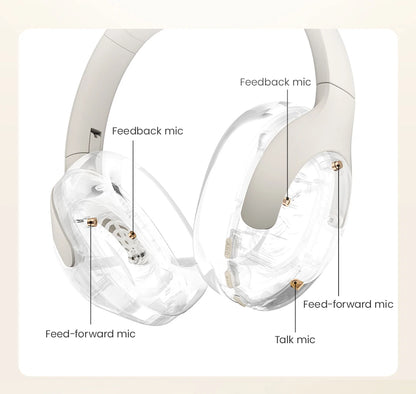 HAYLOU S30 Wireless Bluetooth 5.4 Headphones - 43dB Adaptive Noise Cancelling, 40mm Driver, 80H Playtime Earphones