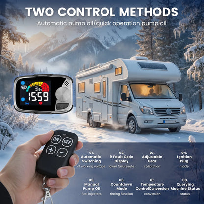 KROAK 5-8KW 12V/24V Diesel Air Heater - All-in-One Parking Heater with LCD Switch for Car, Truck, Boat & RV
