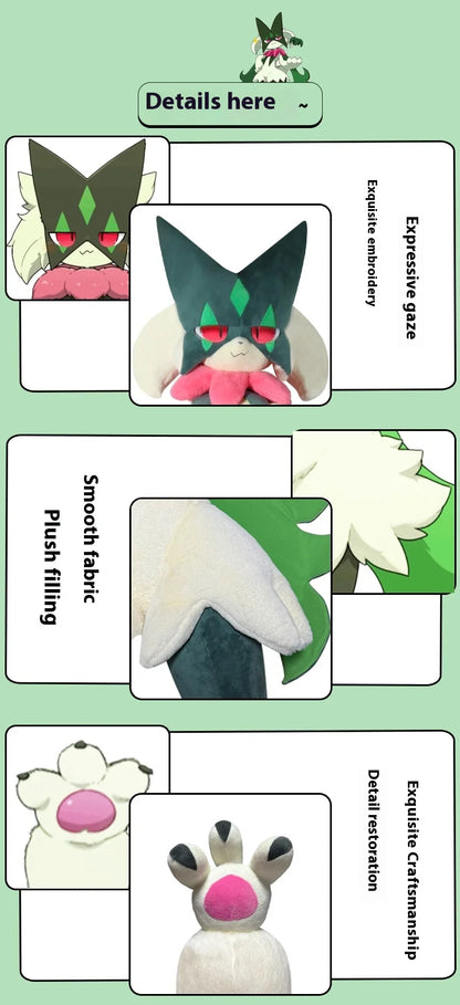 170cm Meowscarada Plush Doll — Pokemon Crystal Velvet Throw Pillow, Room Decor Anime Plush, Birthday & Christmas Gift