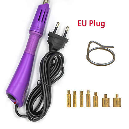 Fast Heated Hotfix Rhinestones Applicator Iron-on Wand - EU/US Plug Heat-fix Tool Gun - Mixed Size Glass Diamonds