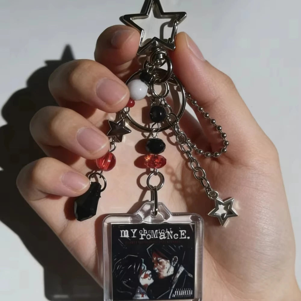 My Chemical Romance Beaded Keychain - Three Cheers for Sweet Revenge Bag Charm and Fan Gift Accessory