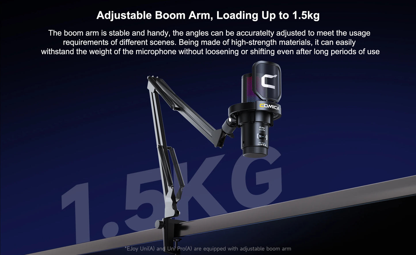 COMICA Uni Pro Wireless USB Gaming Microphone – Noise-Canceling Condenser Mic with RGB Lights for PC, Laptop & Smartphone