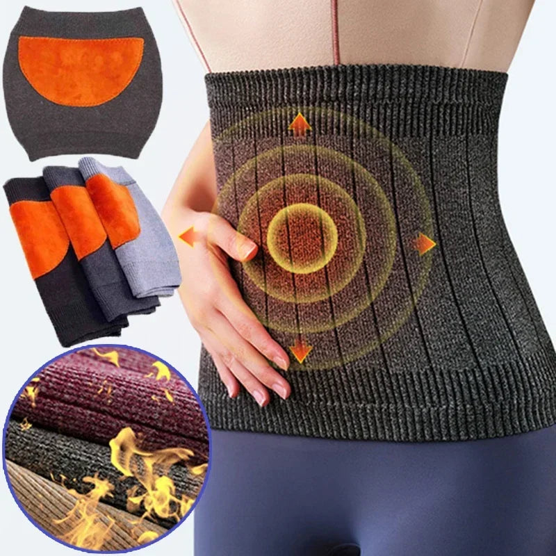 Wool Waist Support Belt - Warm Cashmere Lumbar Brace for Fitness, Sports & Everyday Comfort
