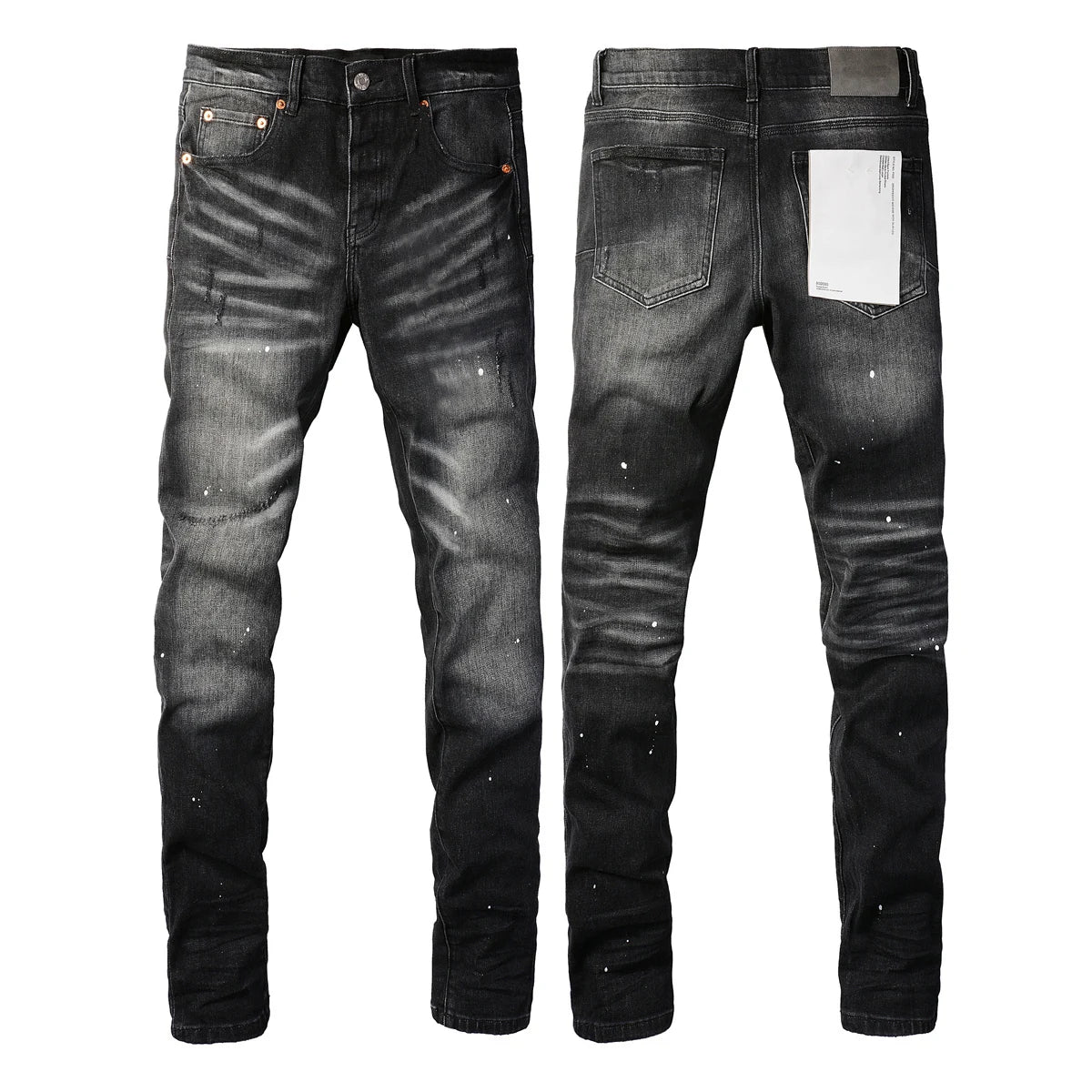 2025 Men’s High Street Ripped Skinny Jeans — Low Rise Blue Distressed Denim Fashion Repair Trousers 9003